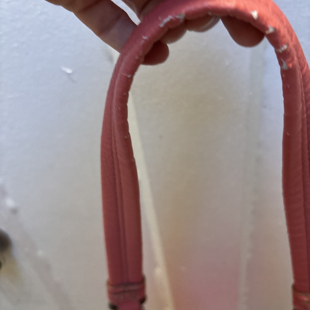 The Sak Leather Handbag Coral 14 X 10" - Picture 12 of 15